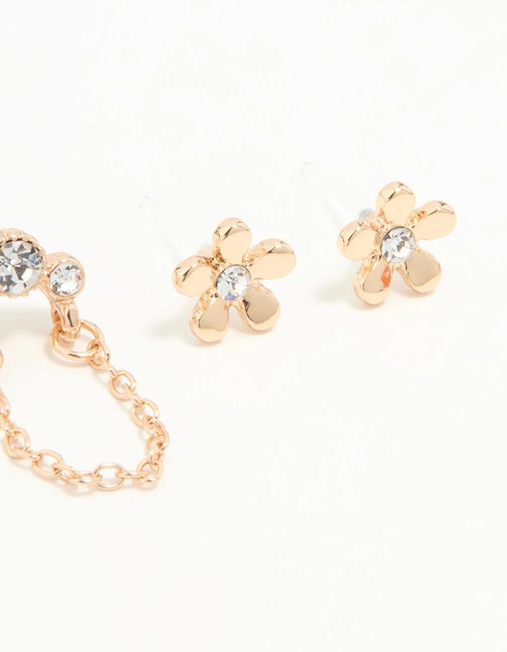 Gold Flower & Butterfly Earrings 3-Pack - Image 5