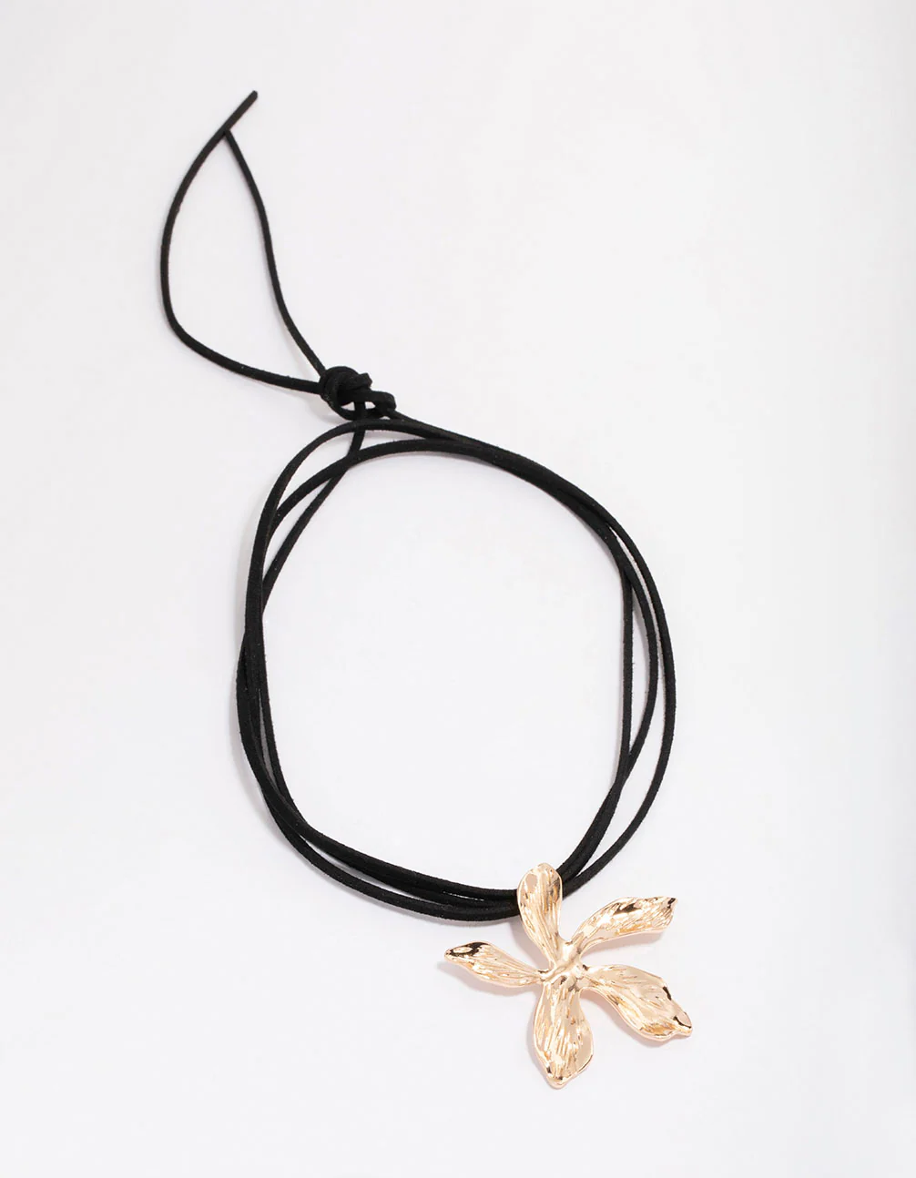 Gold Flower Layered Cord Necklace - Image 2