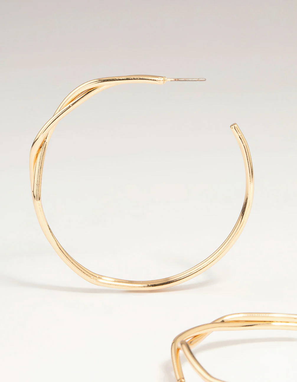 Gold Front Twisted Hoop Earrings - Image 4