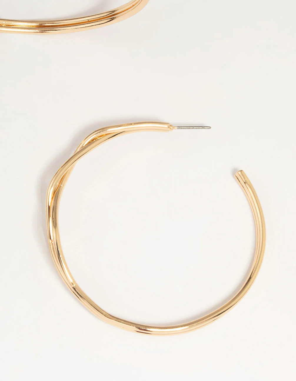 Gold Front Twisted Hoop Earrings - Image 5
