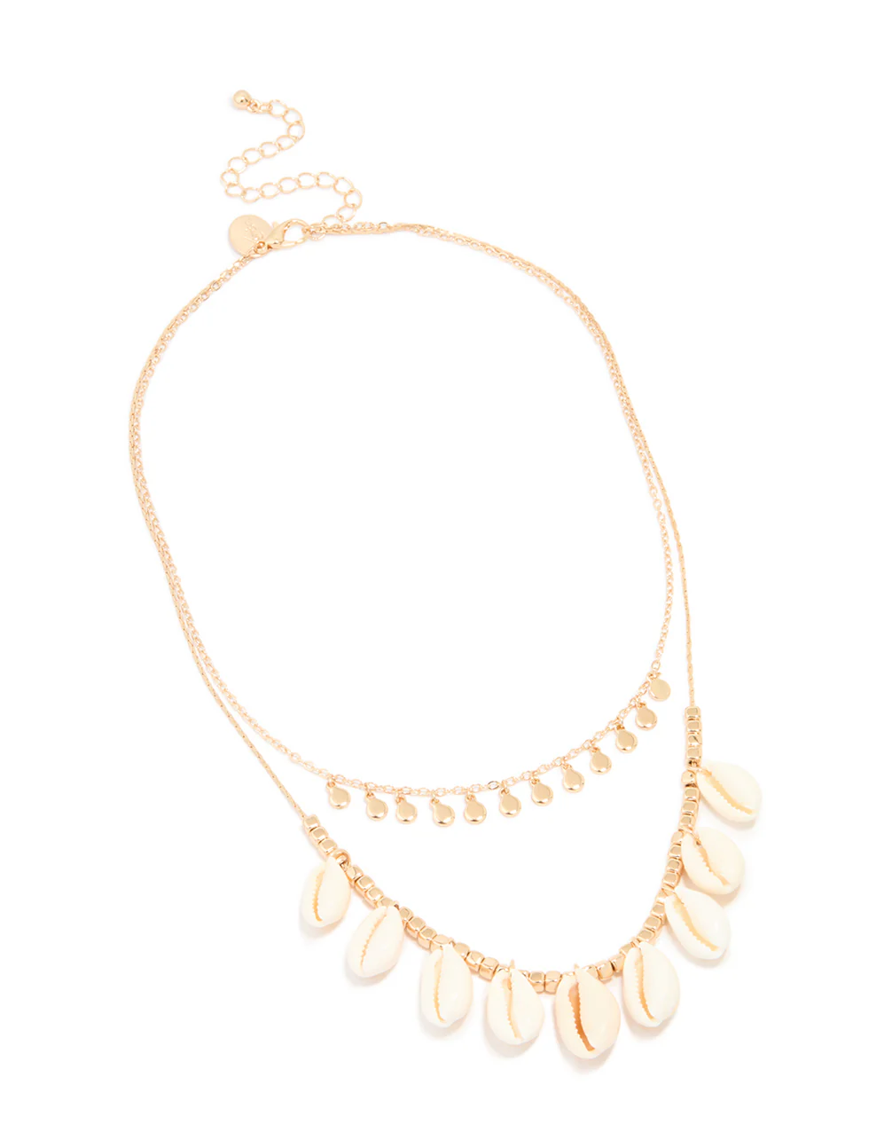 Gold Genuine Cowry Shell Dainty Layered Necklace - Image 2