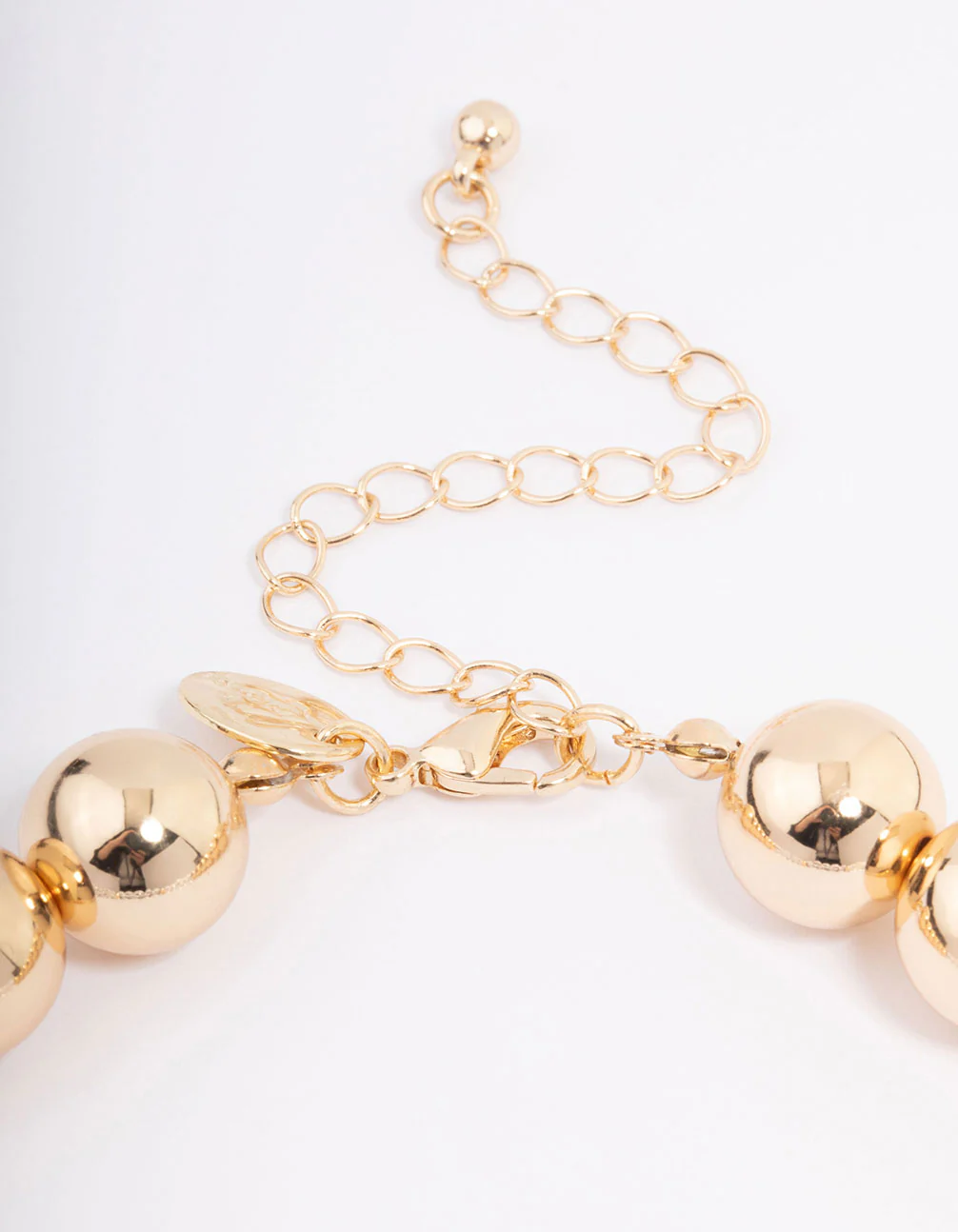 Gold Graduating Acrylic Ball Statement Necklace - Image 3
