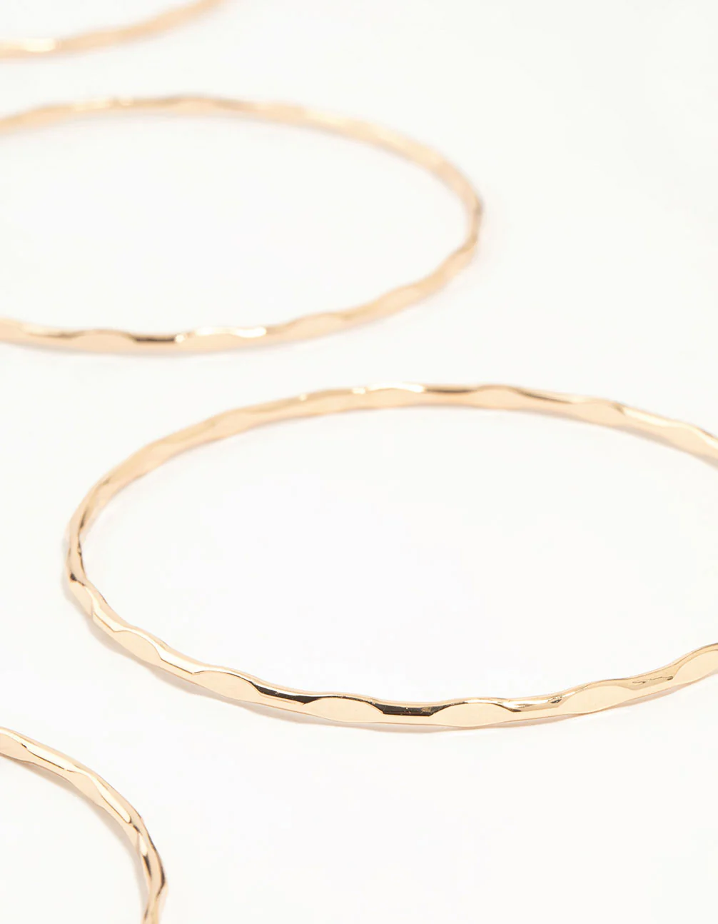 Gold Hammered Flat Bangles 9-Pack - Image 2