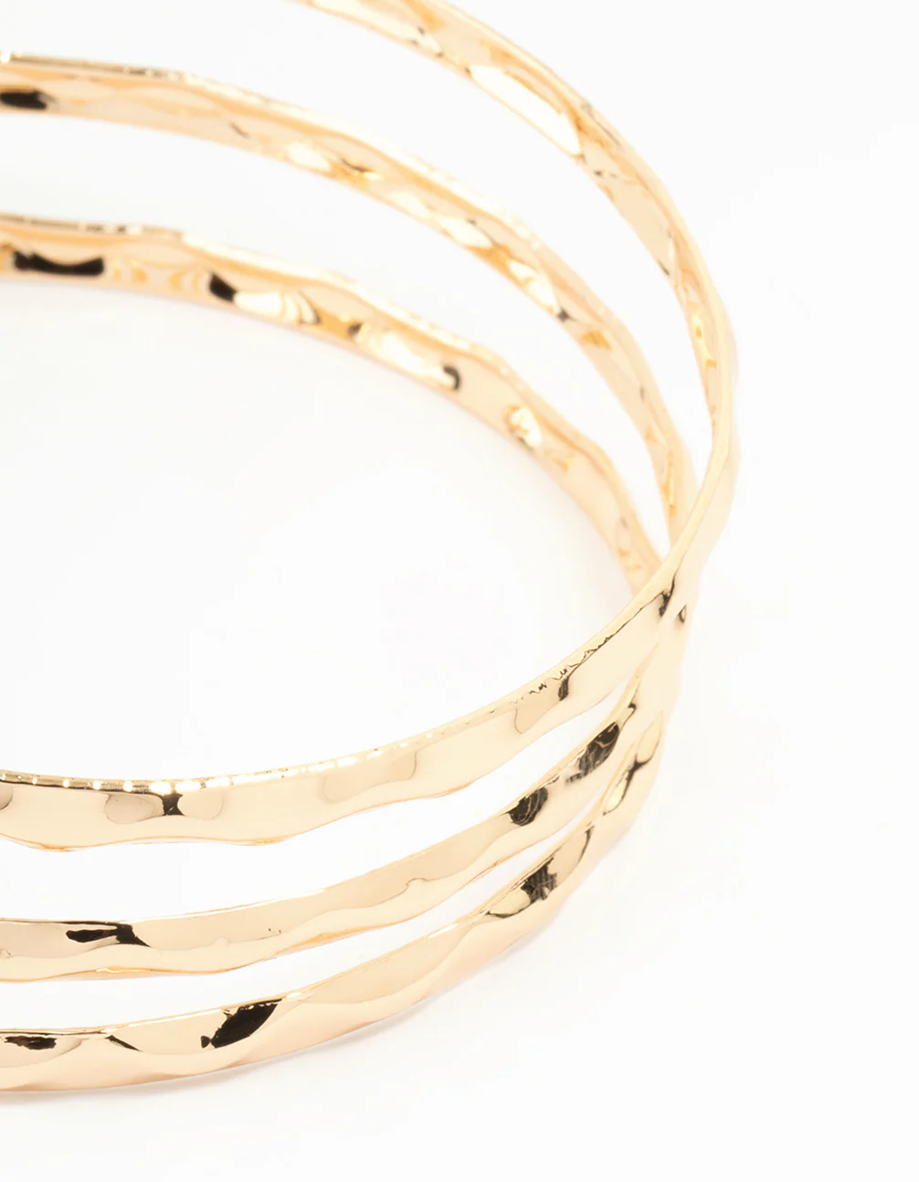 Gold Hammered Multirow Wrist Cuff - Image 2