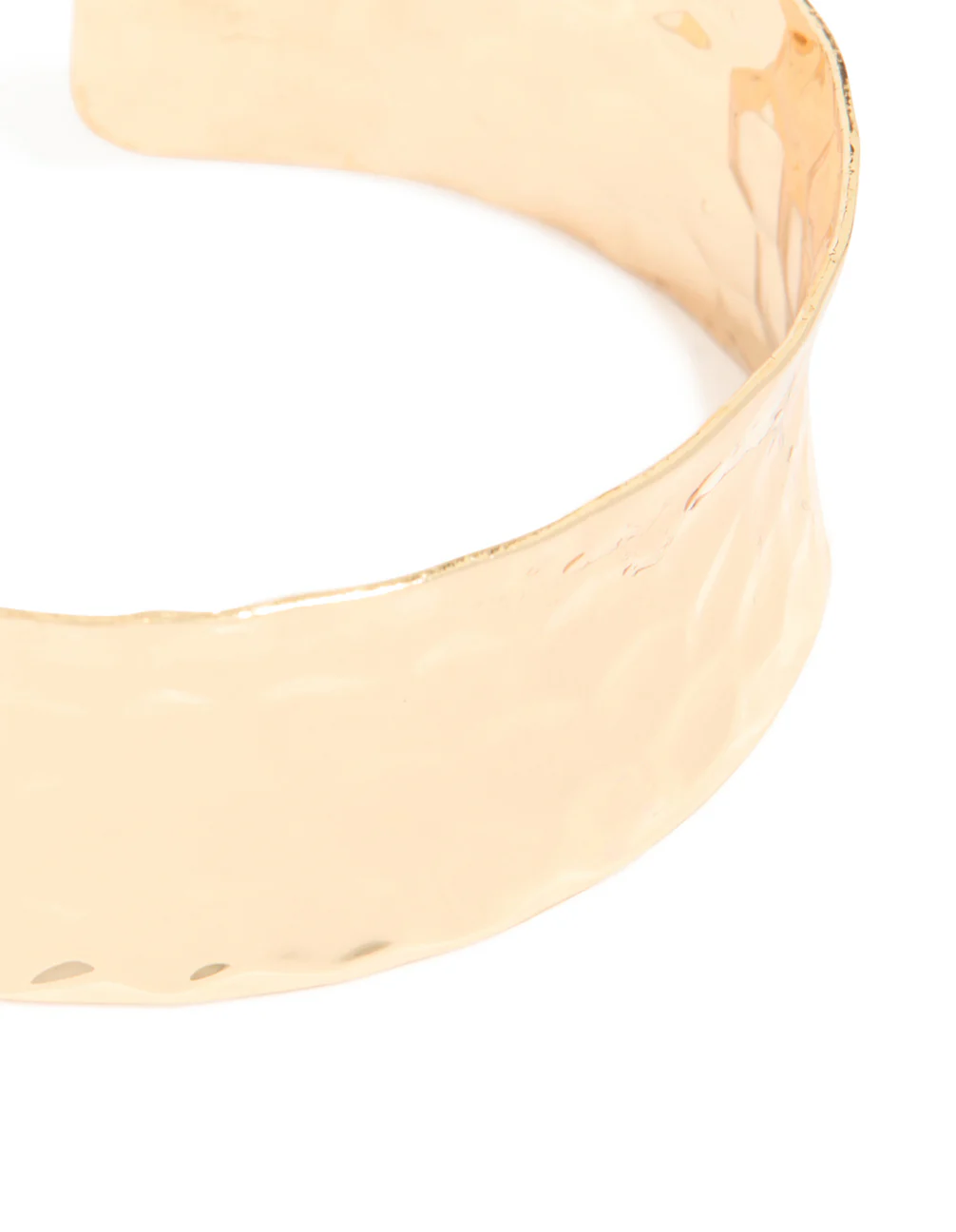 Gold Hammered Open Wrist Cuff - Image 4
