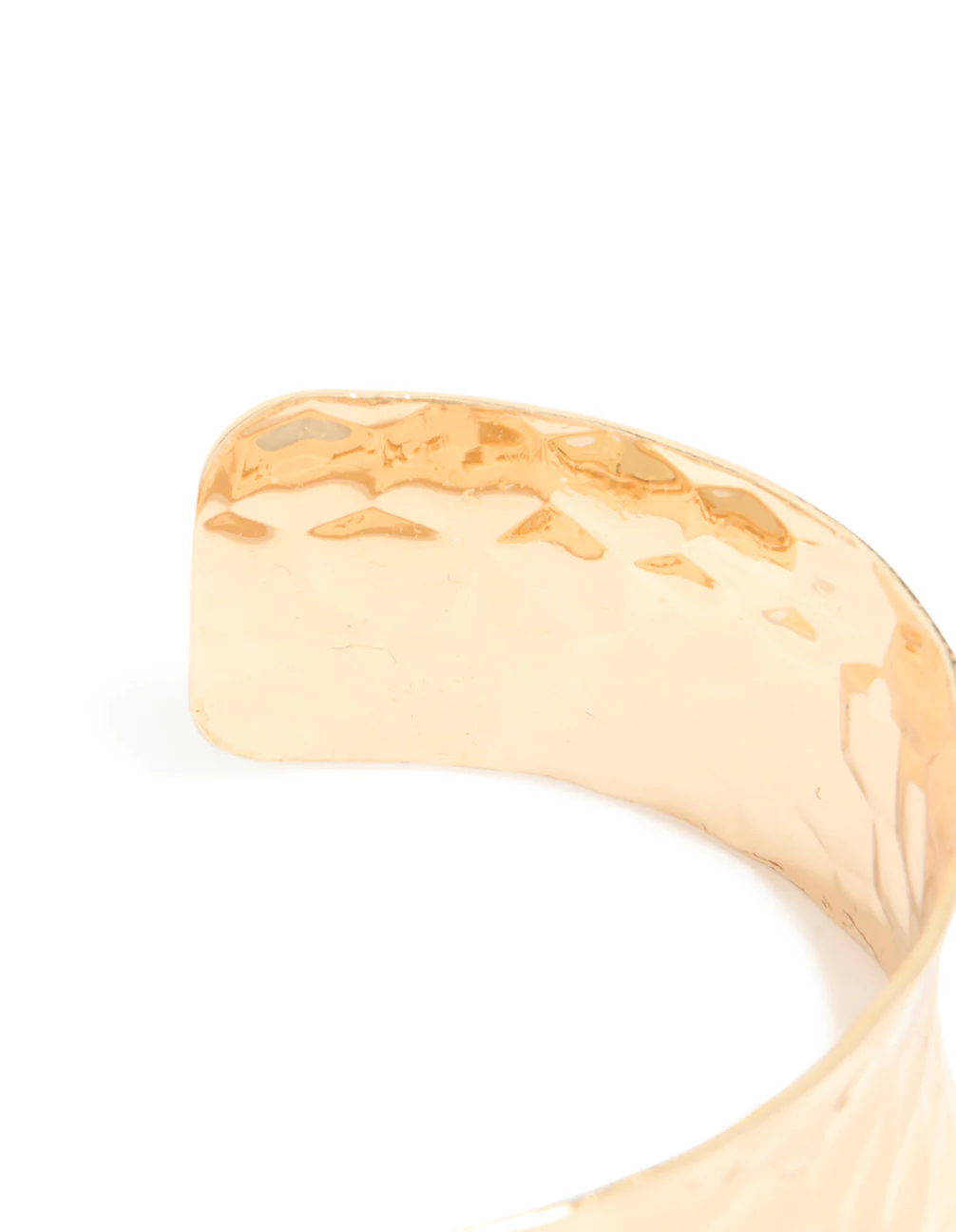 Gold Hammered Open Wrist Cuff - Image 5