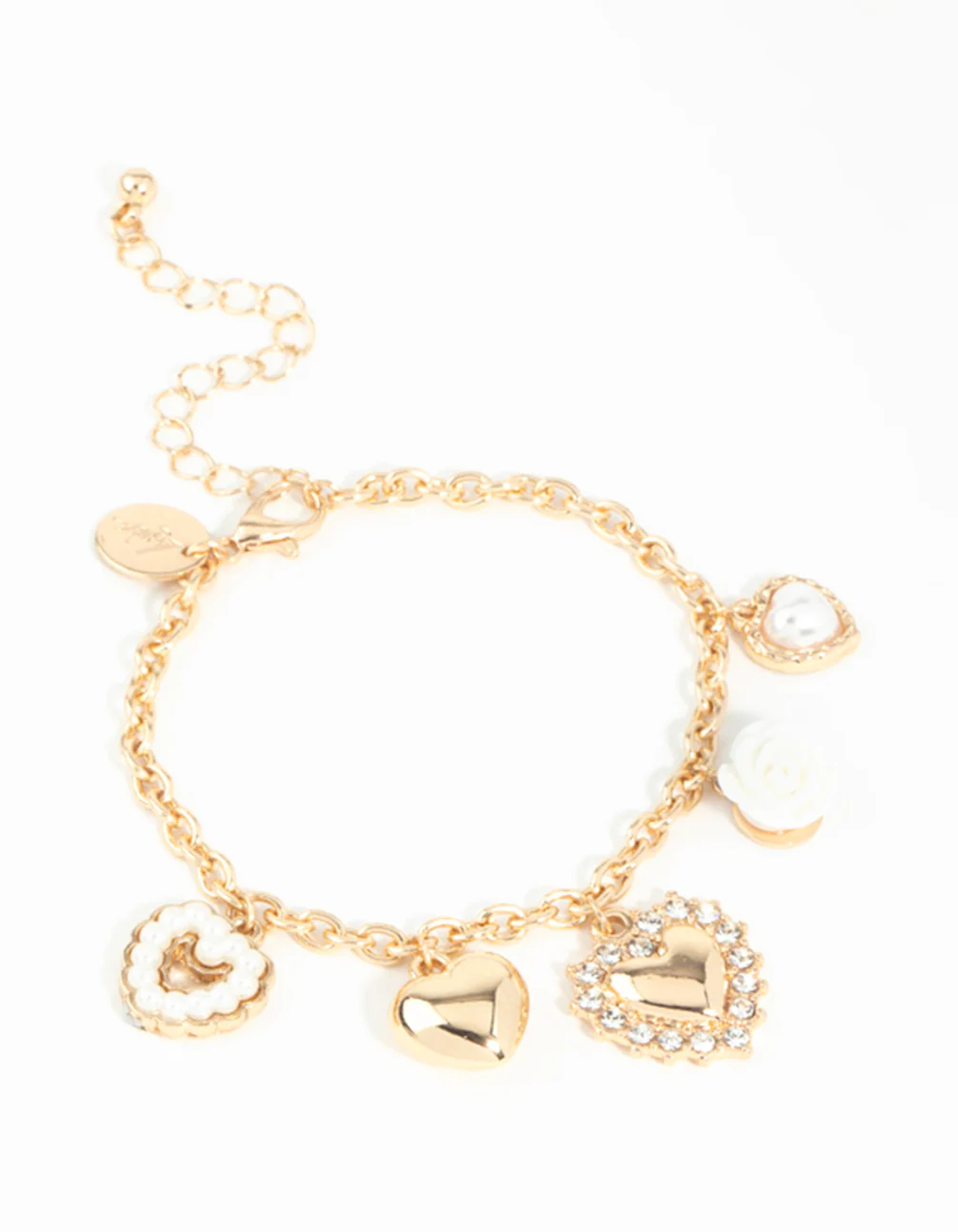 Gold Heart Charm Bracelet