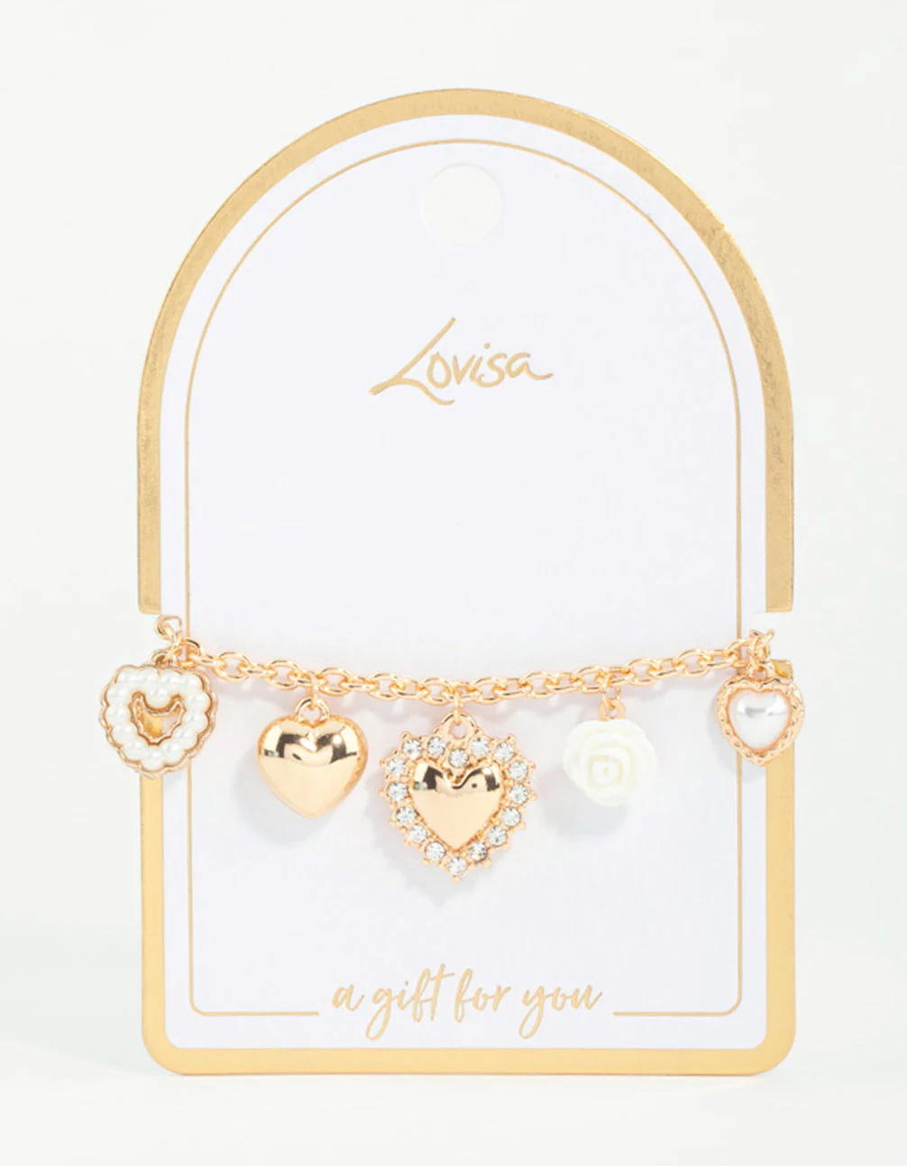 Gold Heart Charm Bracelet - Image 2