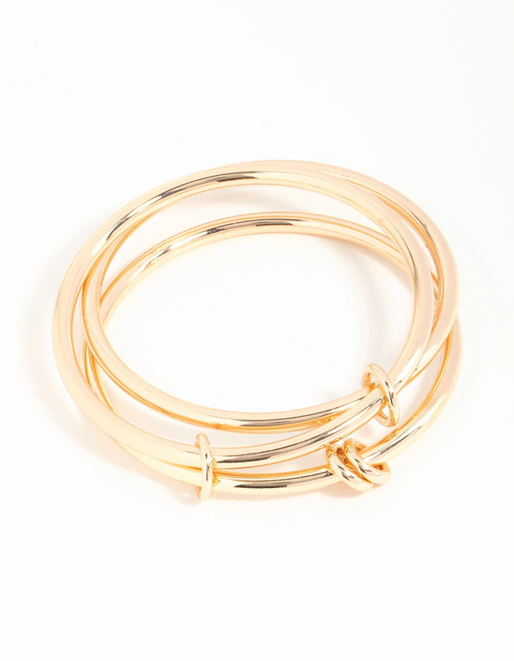 Gold Interlinked Layered Bangle