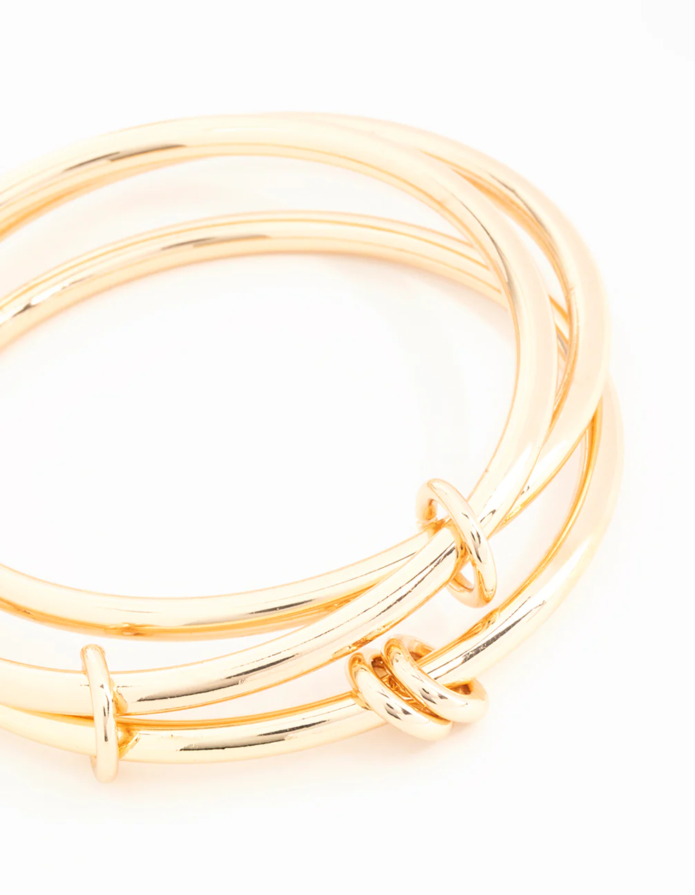Gold Interlinked Layered Bangle - Image 2