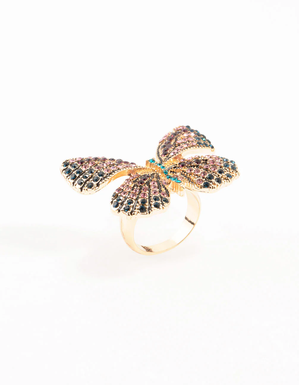 Gold Jeweled Butterfly Ring - Image 2
