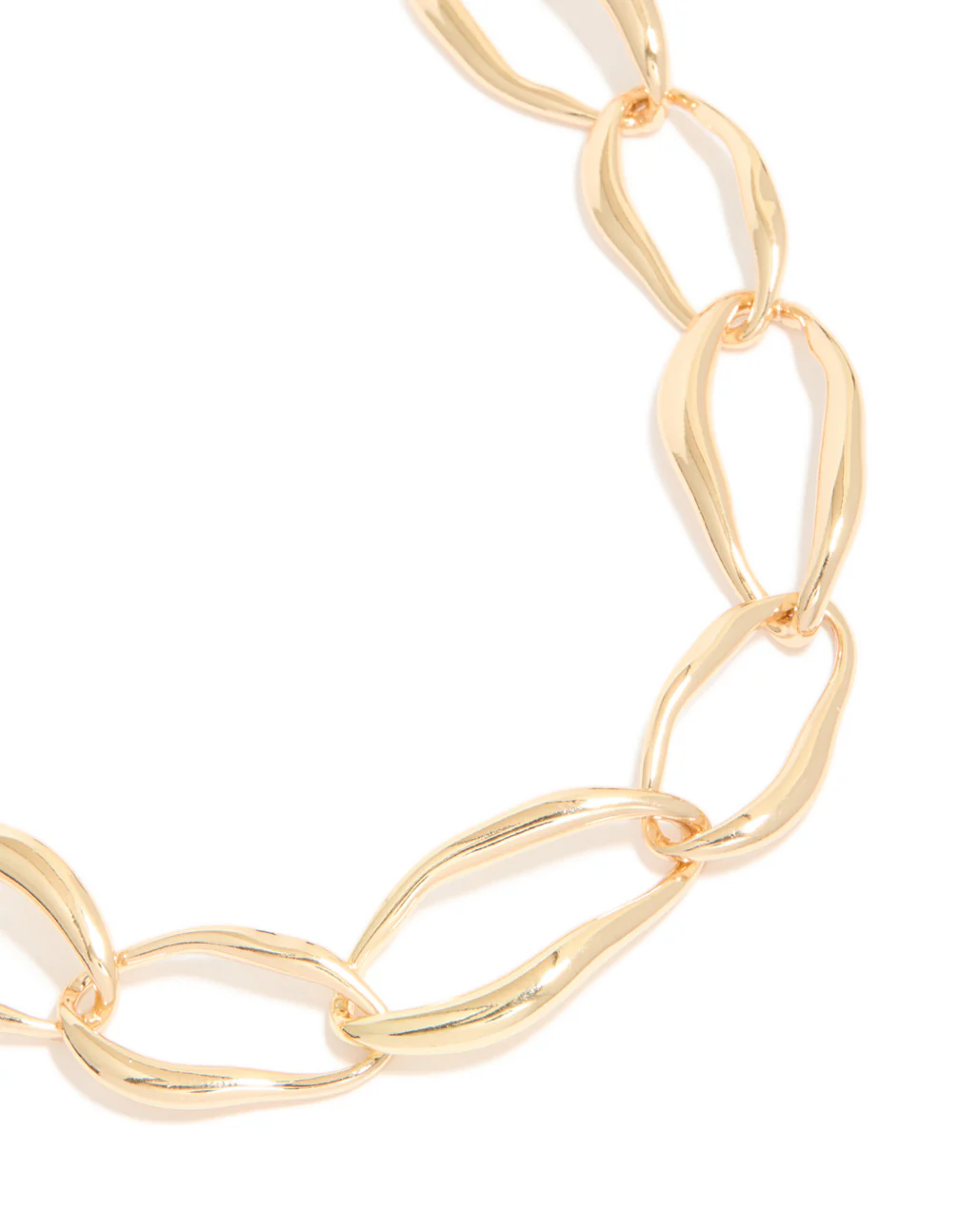 Gold Large Link Short Necklace - Image 2