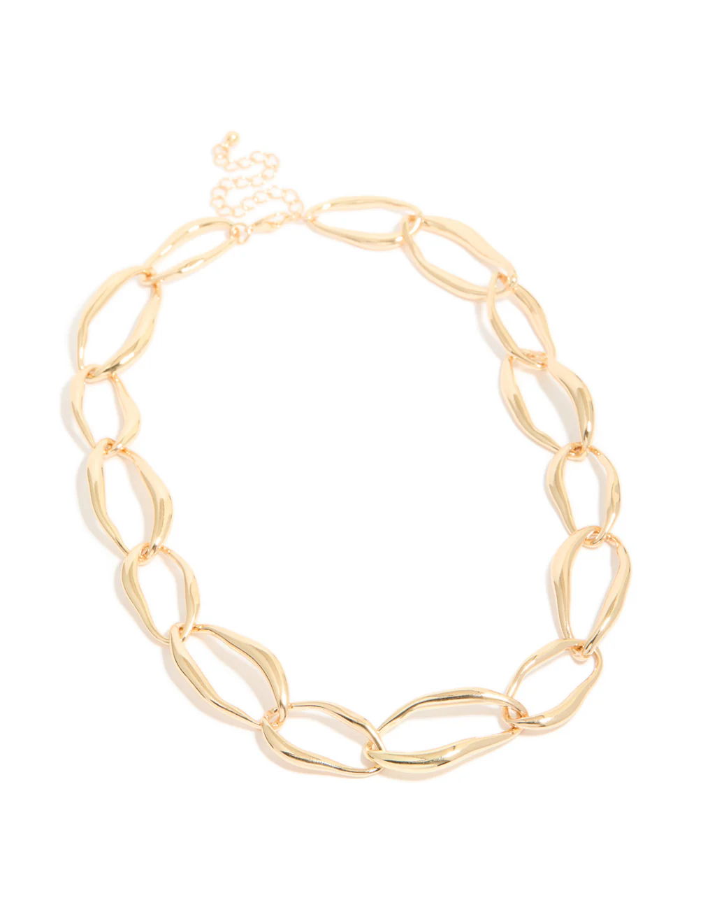 Gold Large Link Short Necklace - Image 4