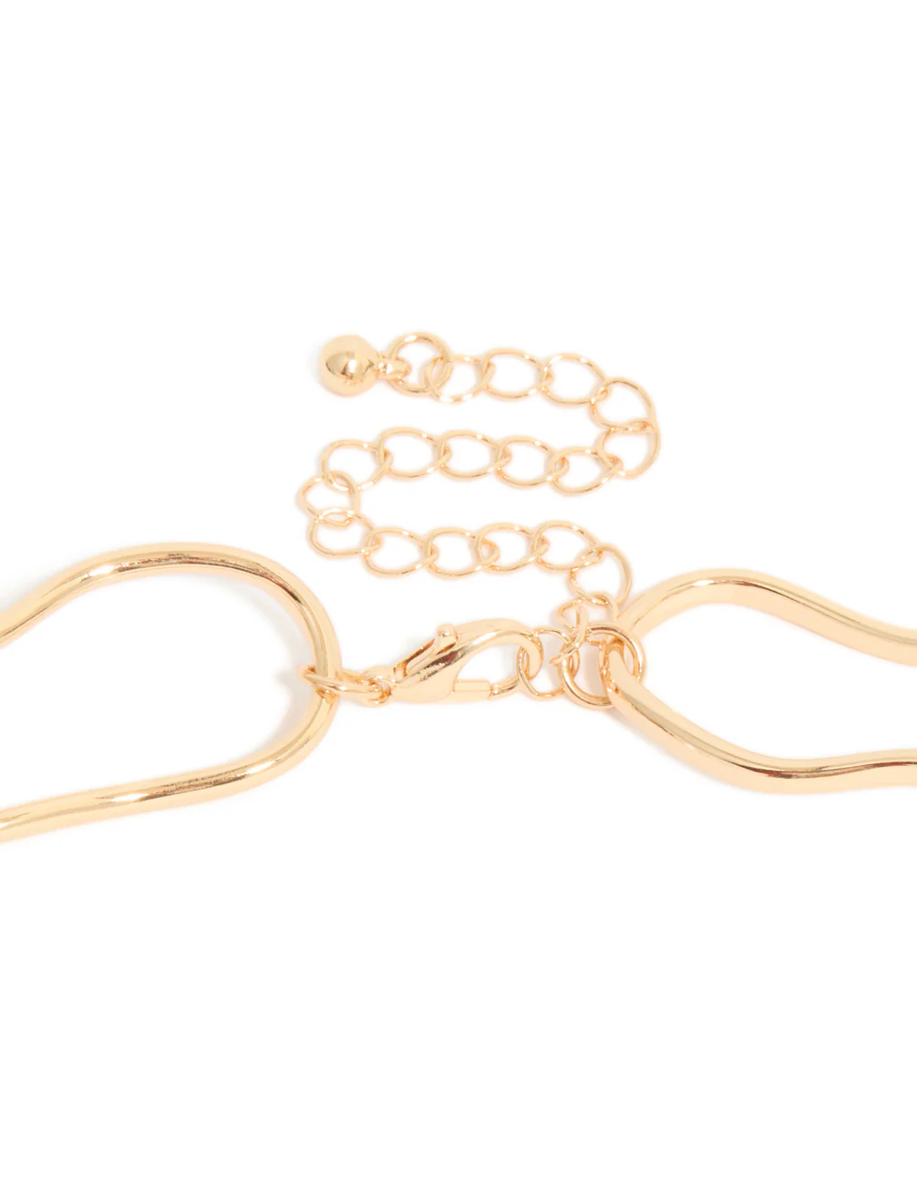 Gold Large Organic Link Long Y-Necklace - Image 3