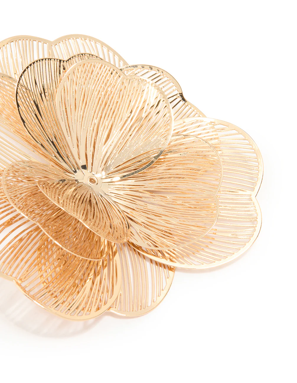 Gold Laser Cut Flower Brooch - Image 2