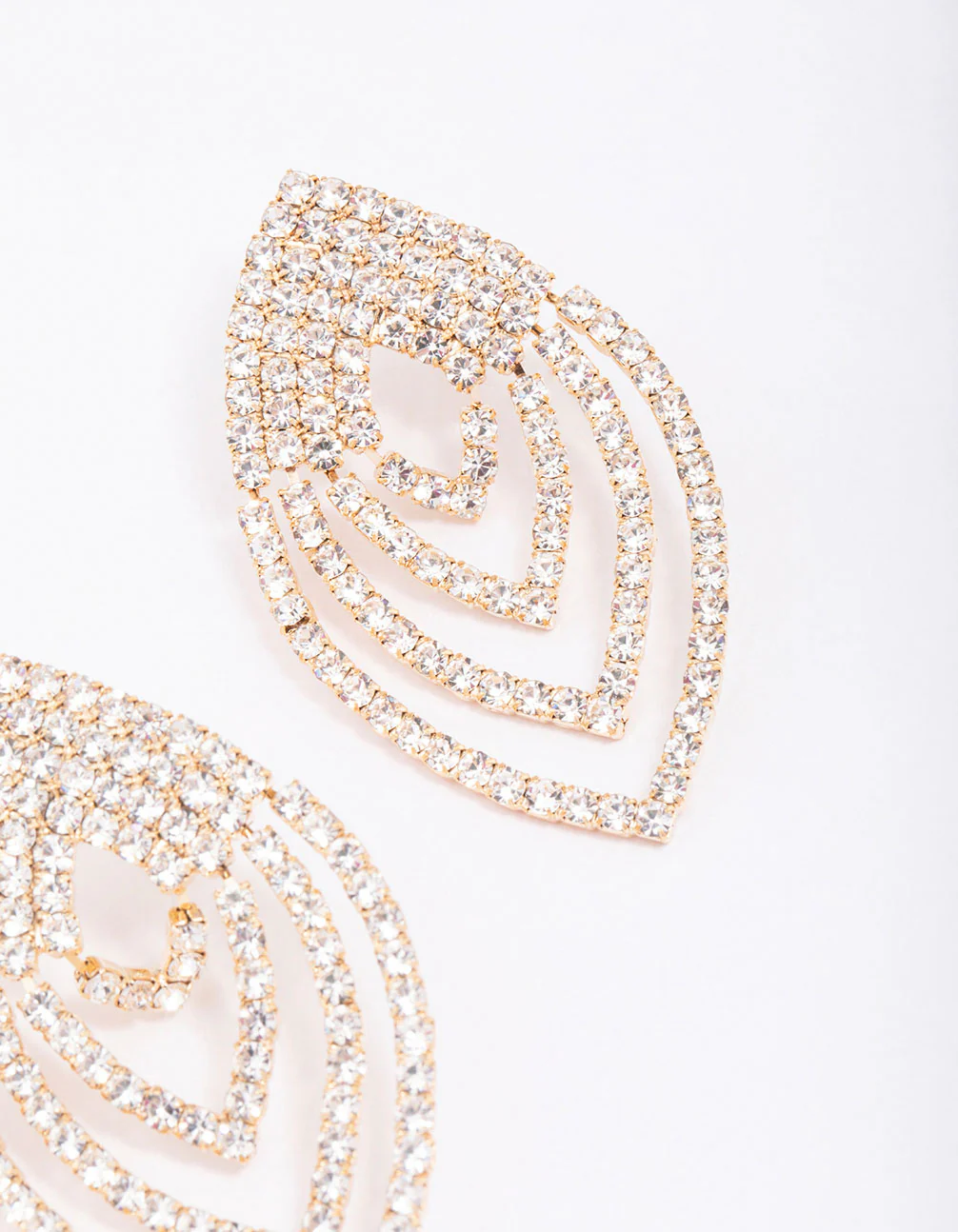 Gold Layered Marquise Drop Earrings - Image 3