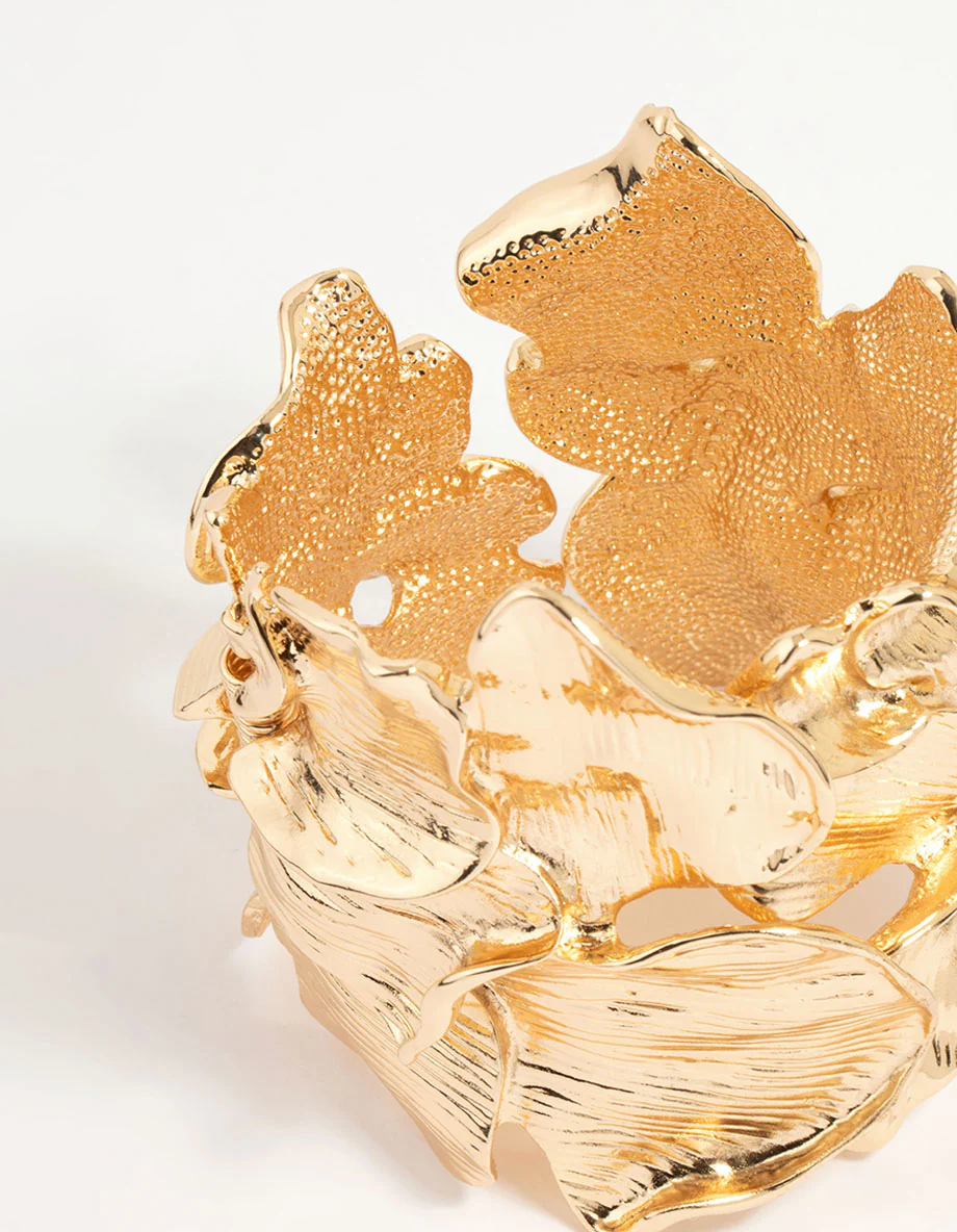 Gold Leaf Detailed Wrist Cuff - Image 3