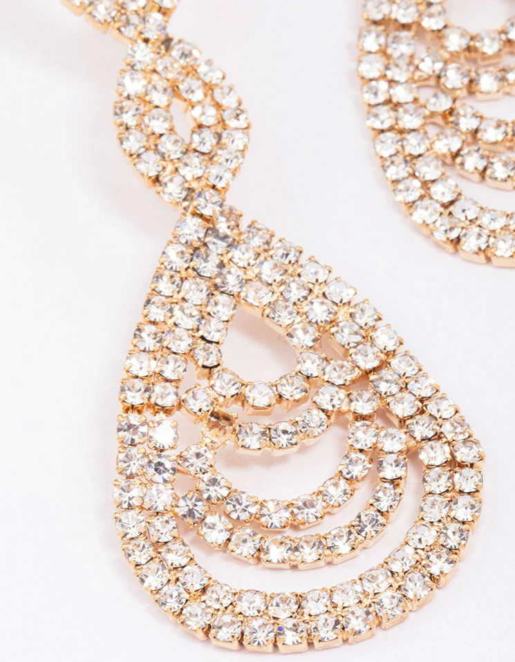 Gold Loop Drop Earrings - Image 2