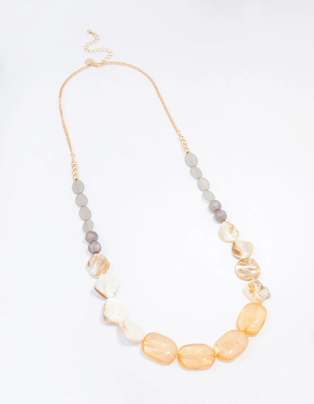 Gold Marble Beaded Statement Necklace - Image 2