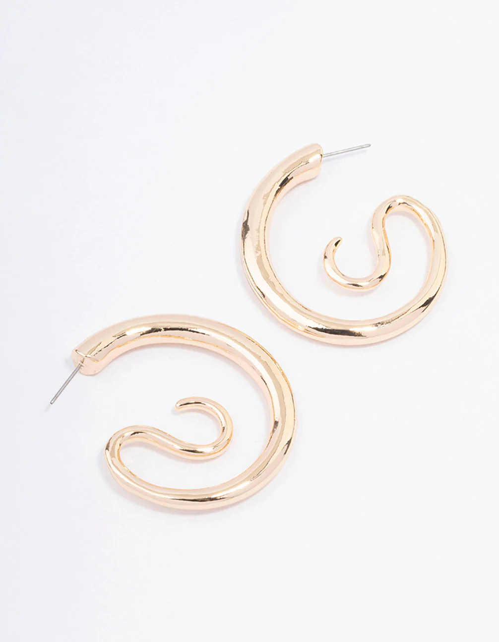 Gold Medium Swirl Hoop Earrings