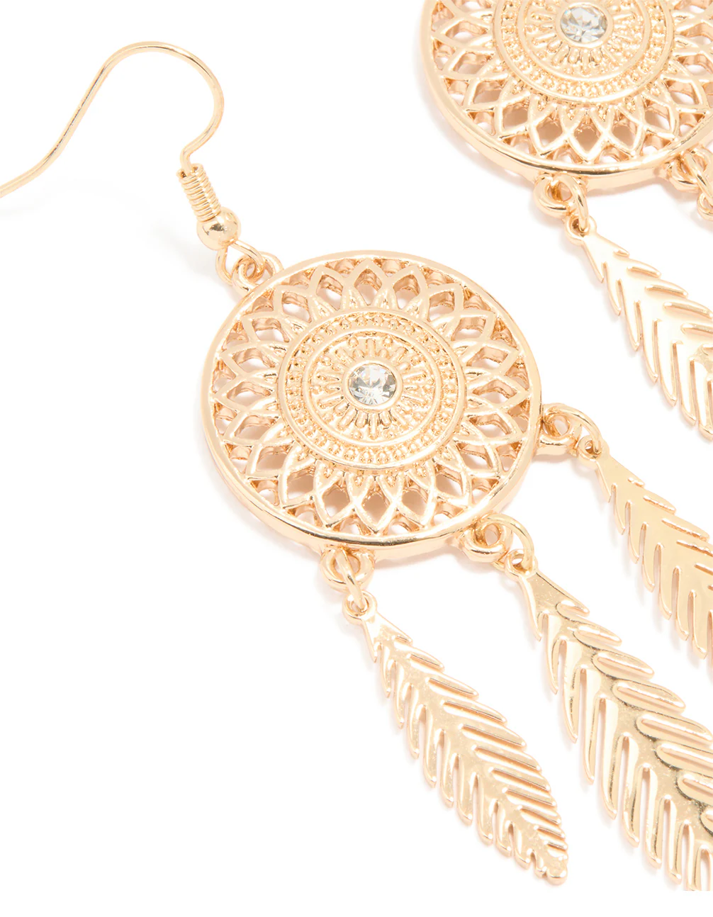Gold Mini Dreamcatcher Earrings - Image 2