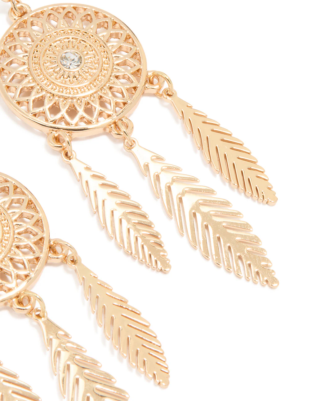 Gold Mini Dreamcatcher Earrings - Image 3