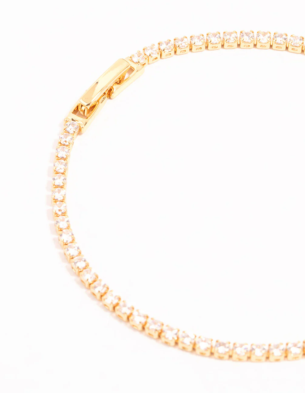 Gold Mini Round Cubic Zirconia Tennis Bracelet - Image 3