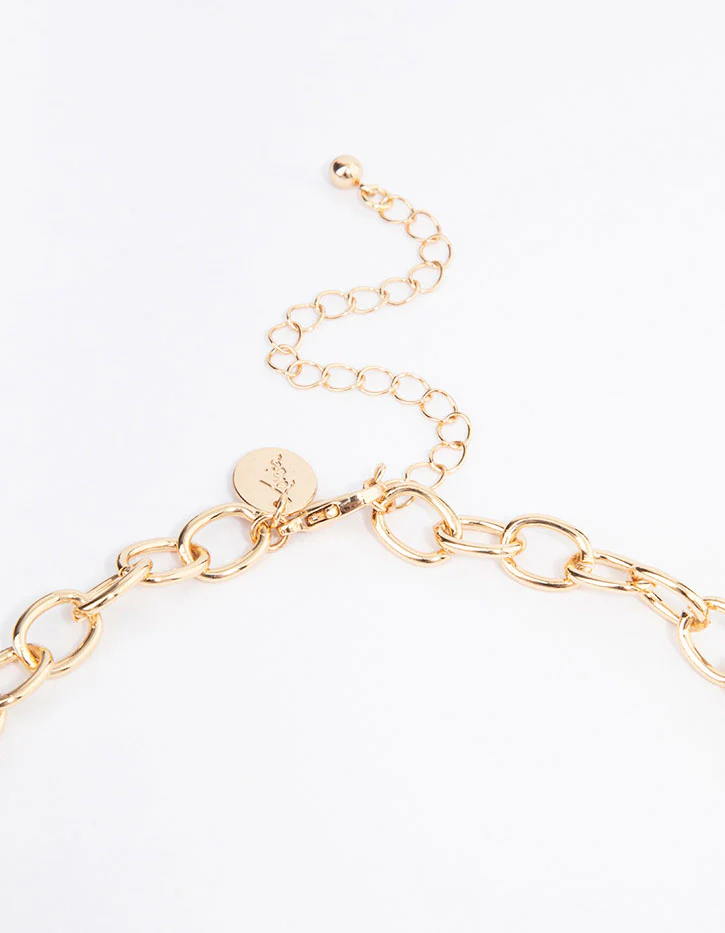 Gold Mixed Circle Chain Necklace - Image 3