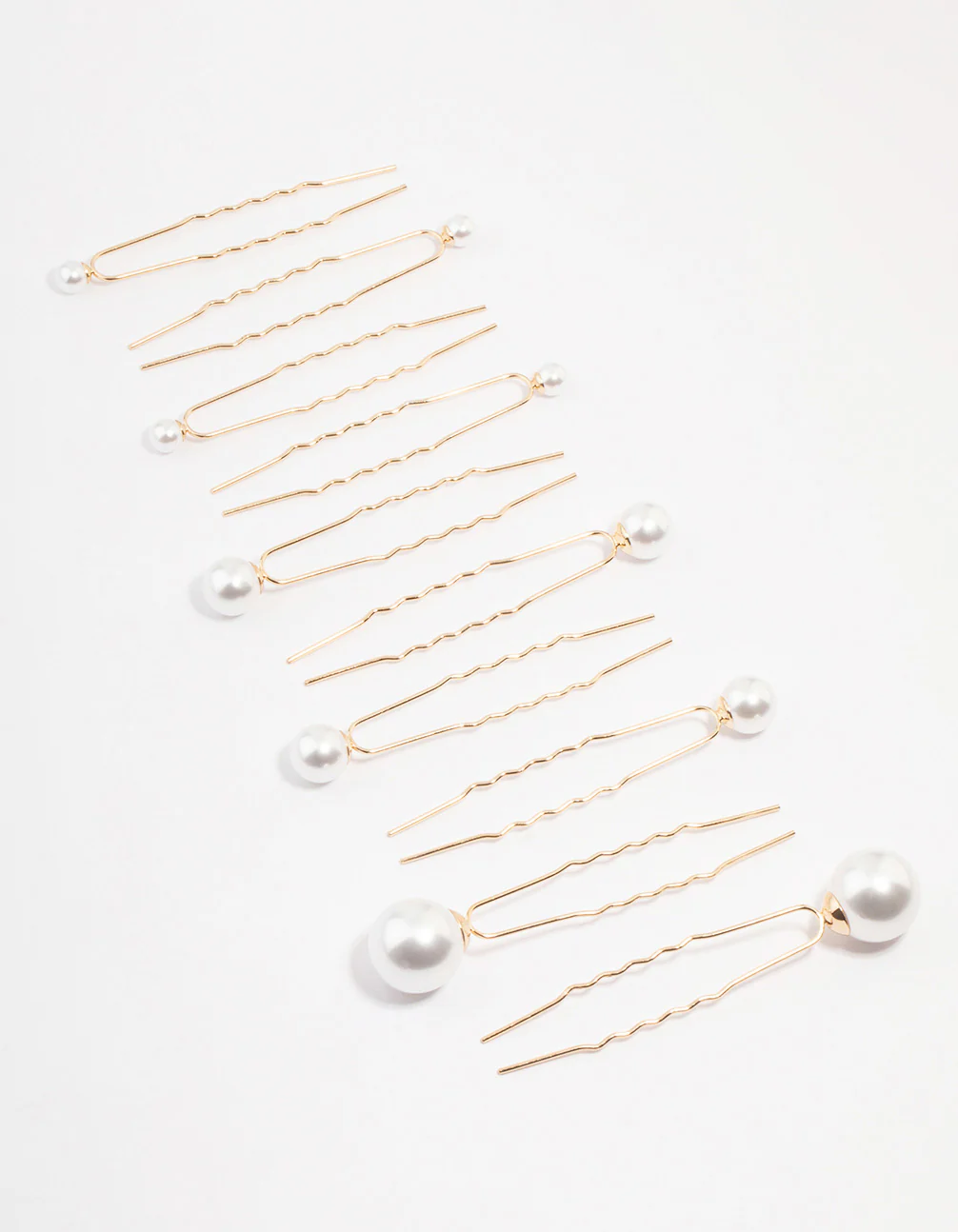 Gold Mixed Pearl Hair Pin Pack