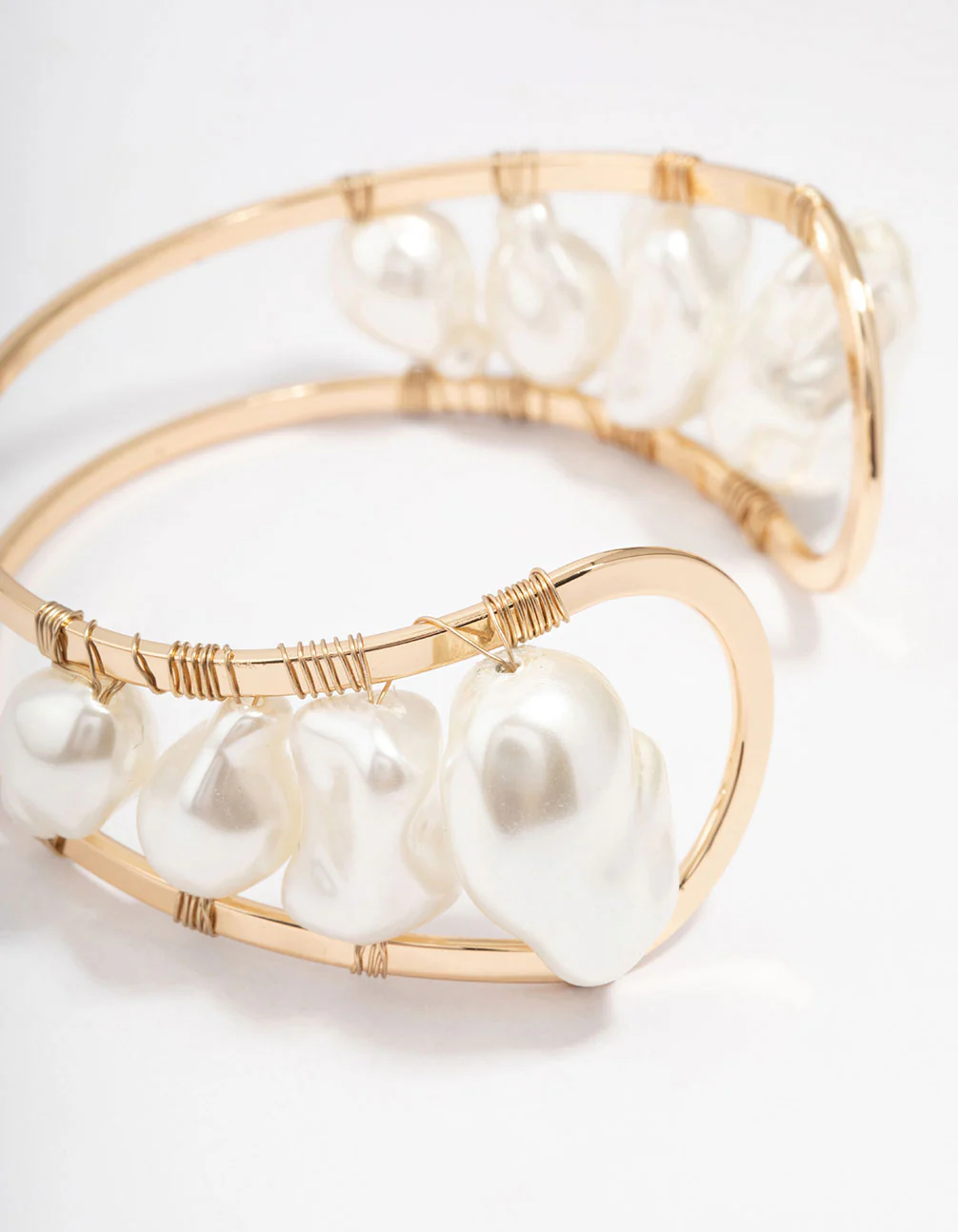 Gold Mixed Pearl Wrist Cuff - Image 2