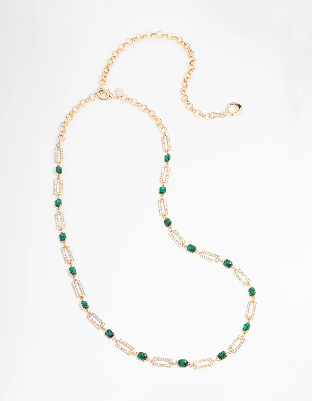Gold Mixed Rectangle Green Stone Belt - Image 2