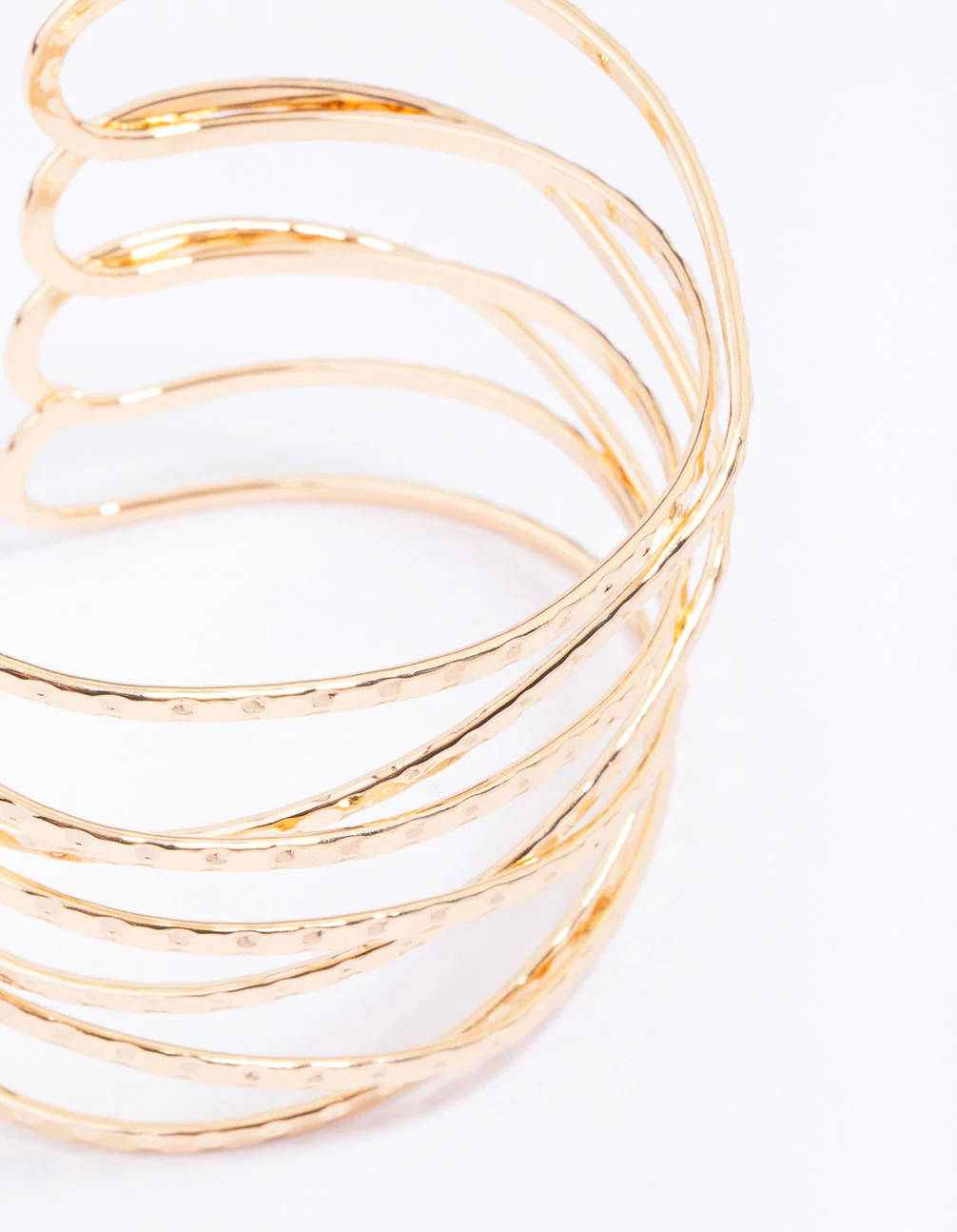 Gold Molten Cross Over Wrist Cuff - Image 2