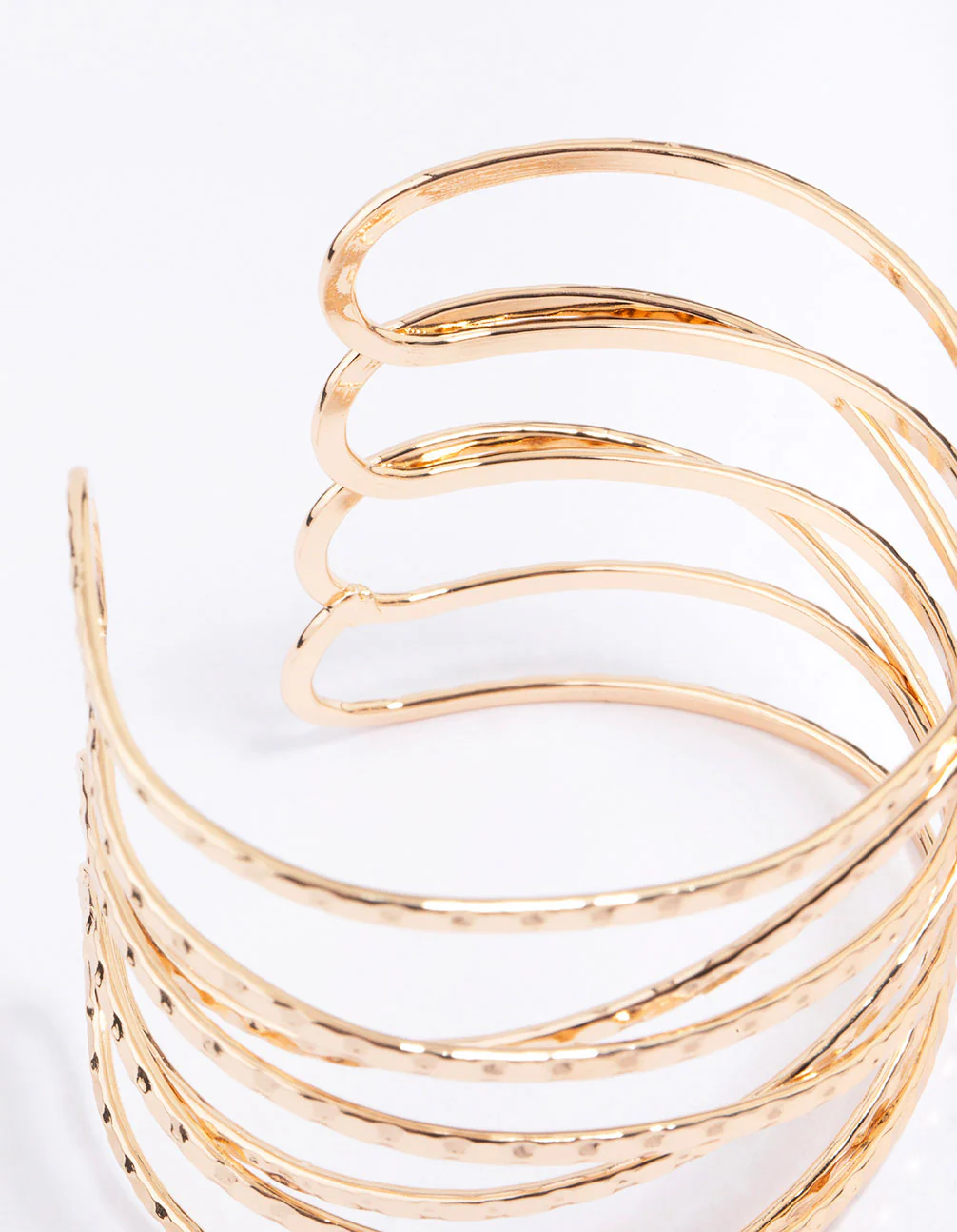 Gold Molten Cross Over Wrist Cuff - Image 3