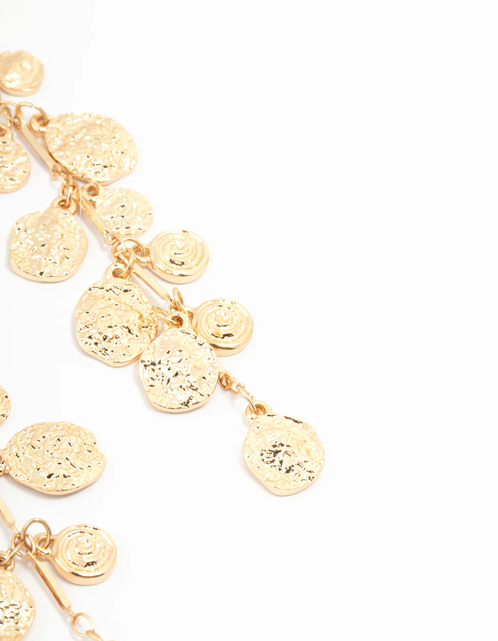 Gold Molten Disc Drop Earrings - Image 5