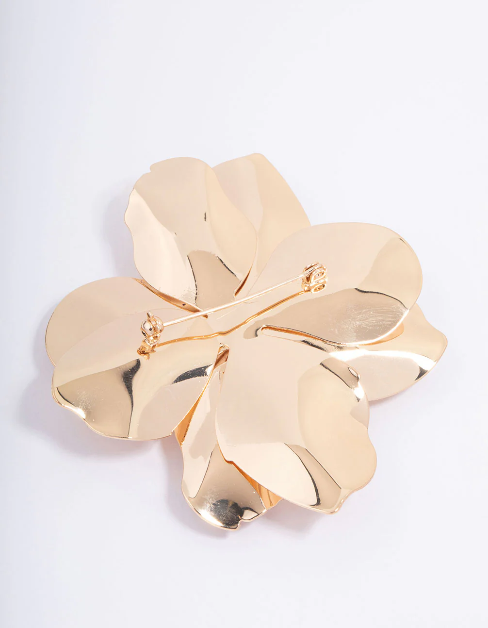 Gold Molten Flower Pearl Brooch - Image 3