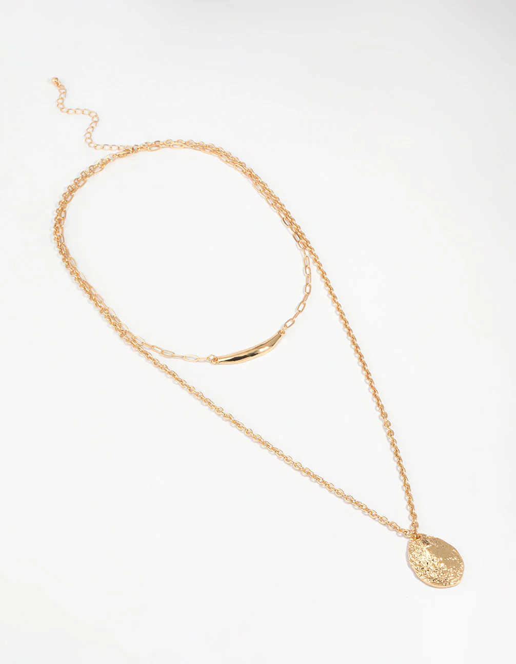 Gold Molten Layered Necklace - Image 2