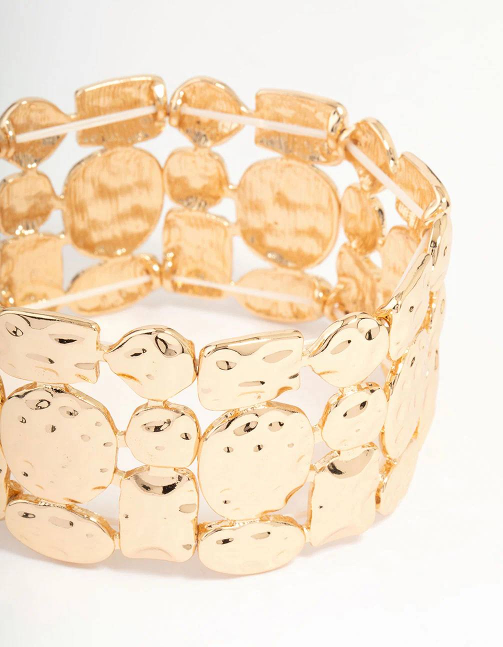 Gold Molten Layered Stretch Bracelet - Image 2