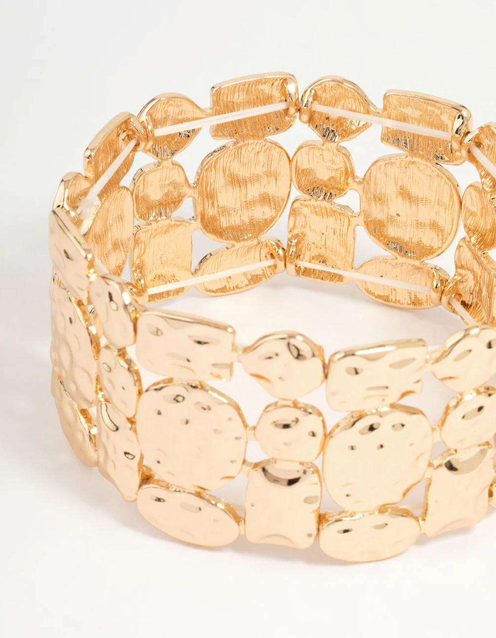 Gold Molten Layered Stretch Bracelet - Image 3