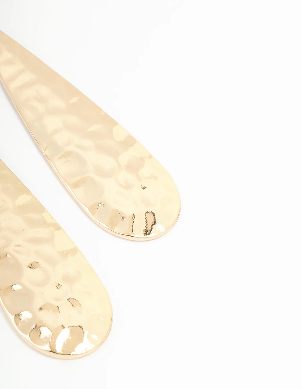Gold Molten Teardrop Earrings - Image 5