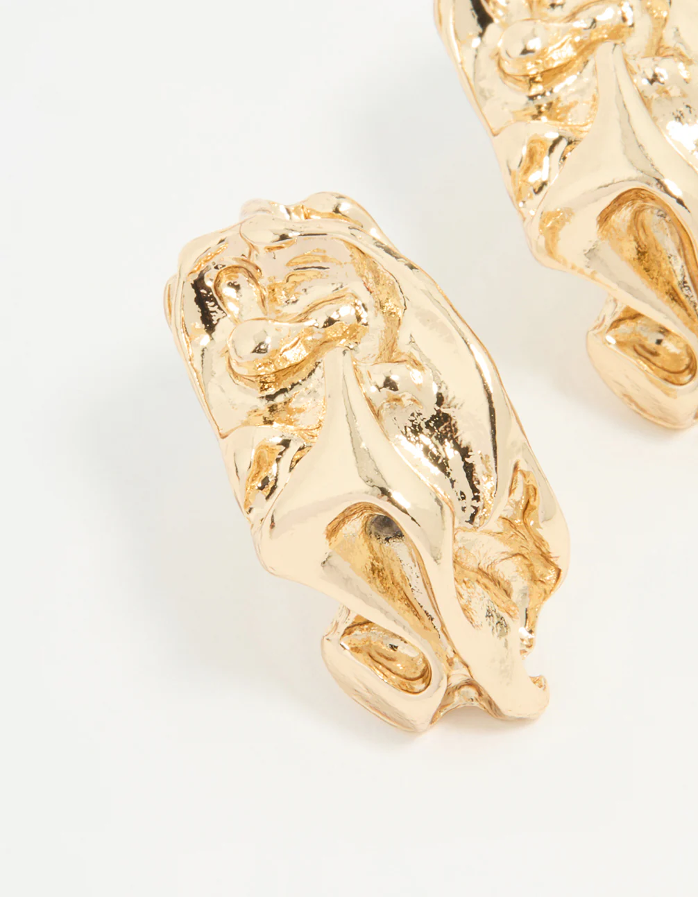 Gold Molten Texture Earrings - Image 4