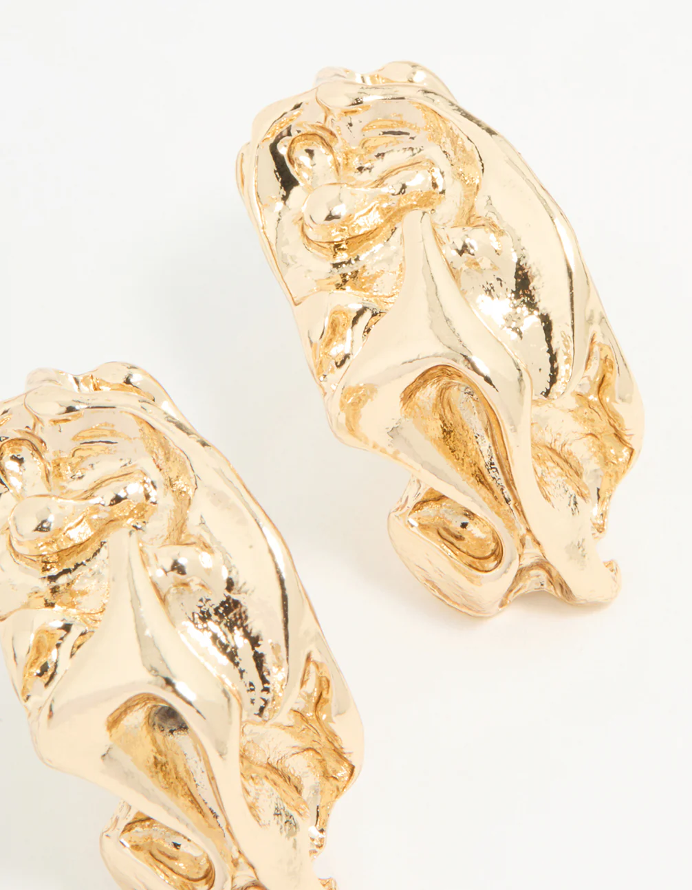 Gold Molten Texture Earrings - Image 5