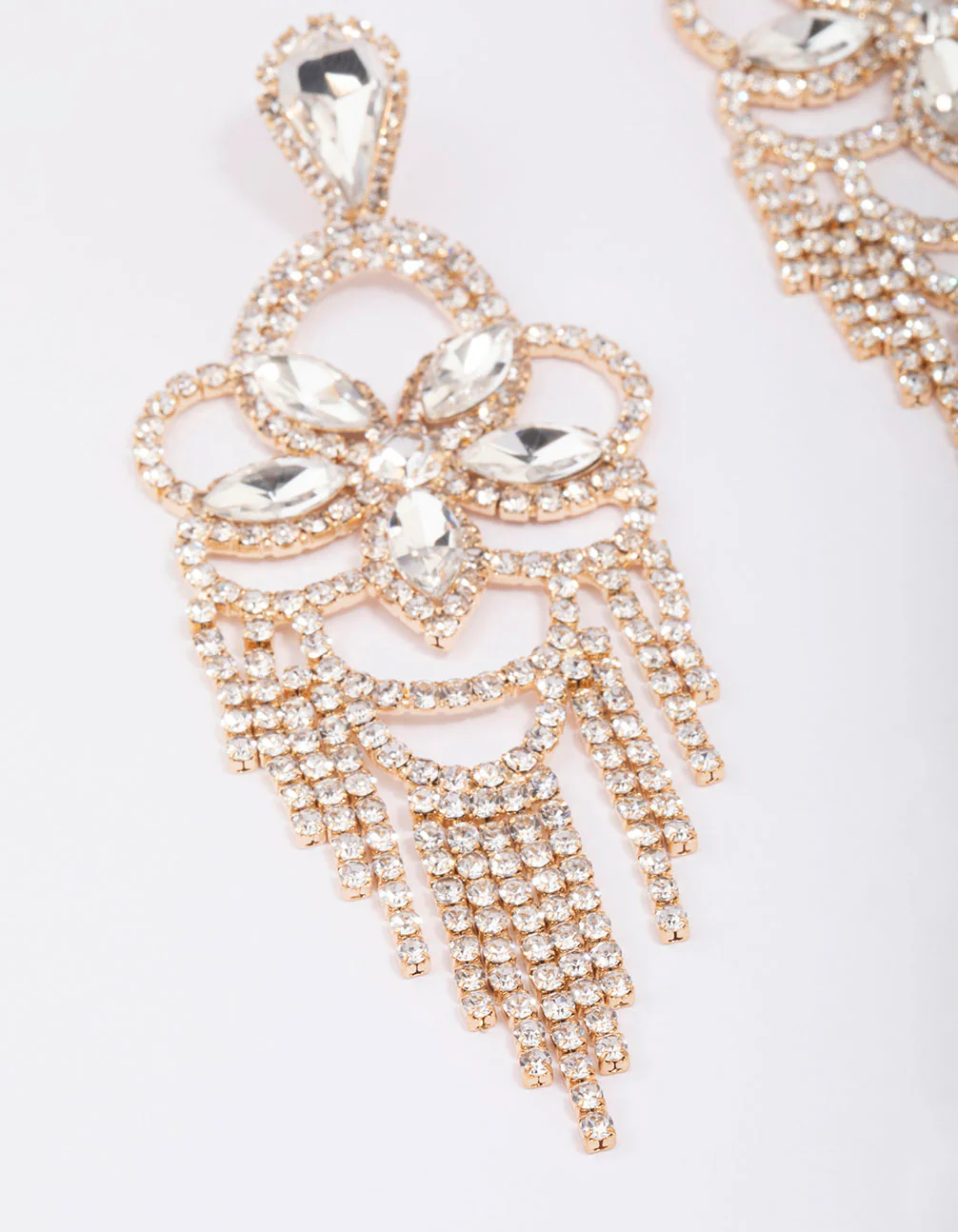 Gold Moon Statement Glamorous Drop Earrings - Image 2