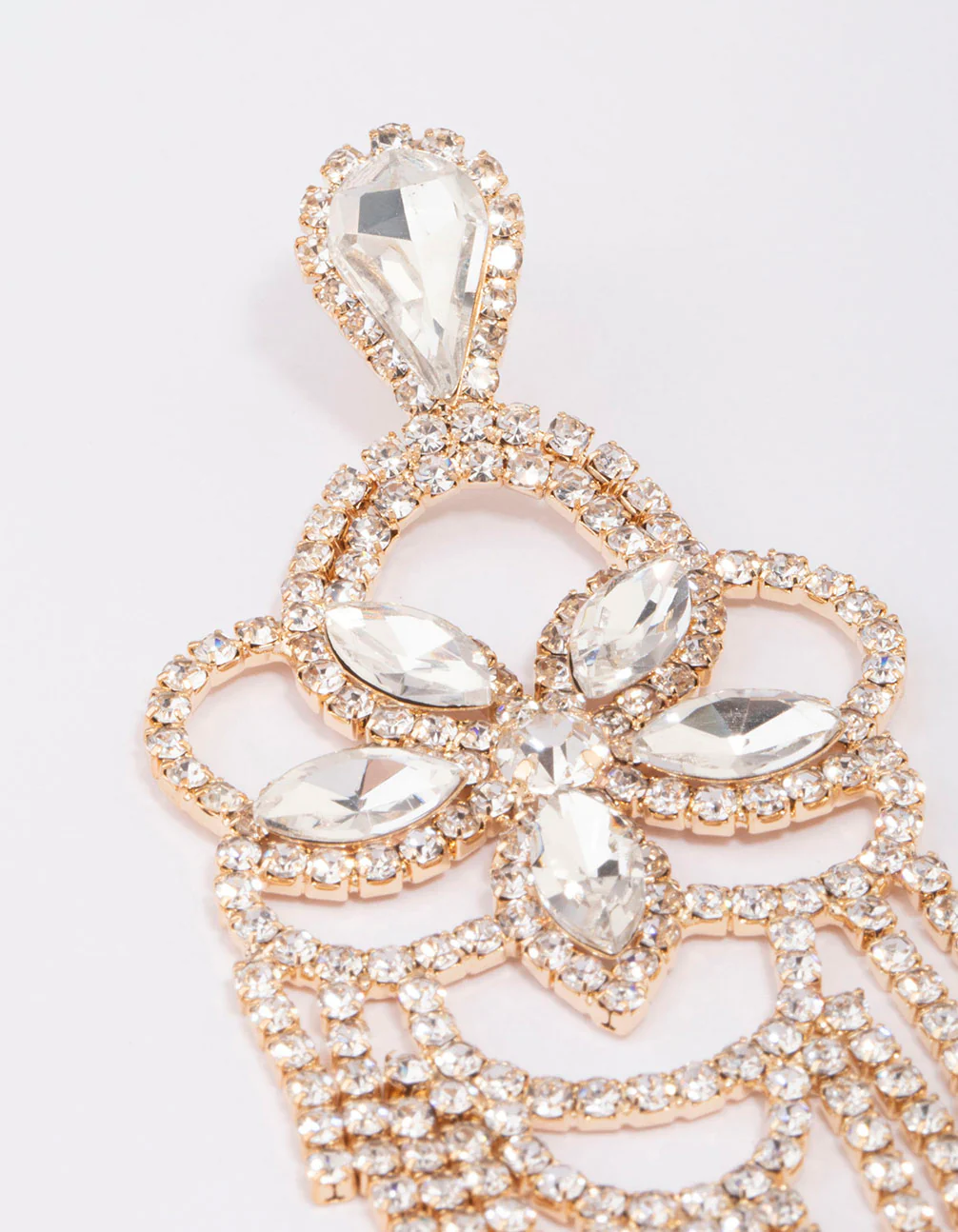 Gold Moon Statement Glamorous Drop Earrings - Image 3