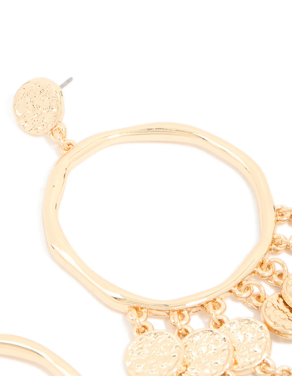 Gold Multi Coin Hoop Earrings - Image 5