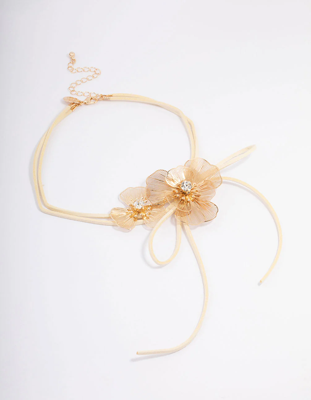 Gold Multi Detail Flower Choker - Image 2
