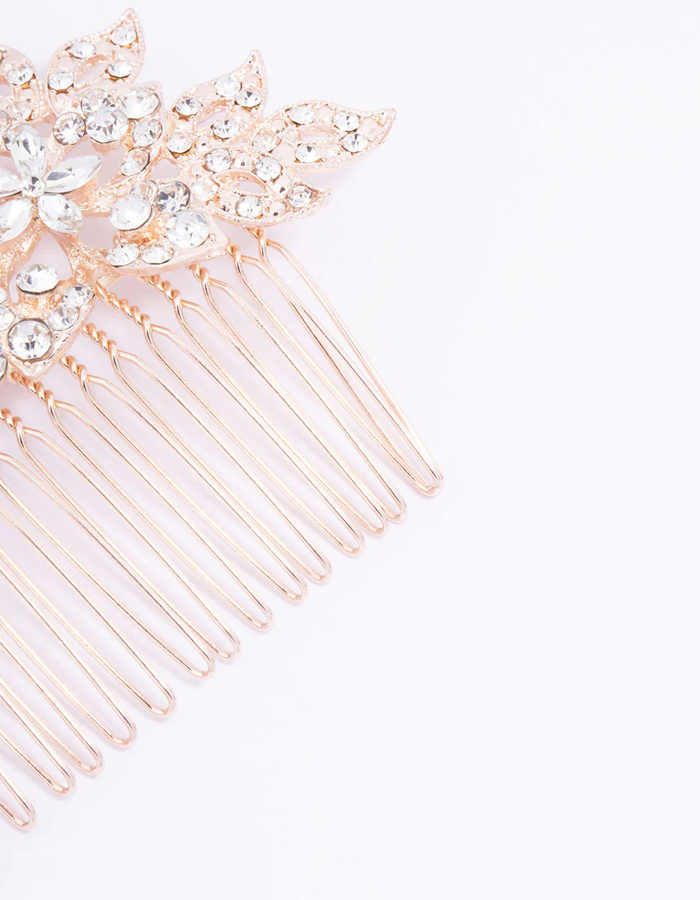 Gold Multi Flower Diamante Hair Comb - Image 3