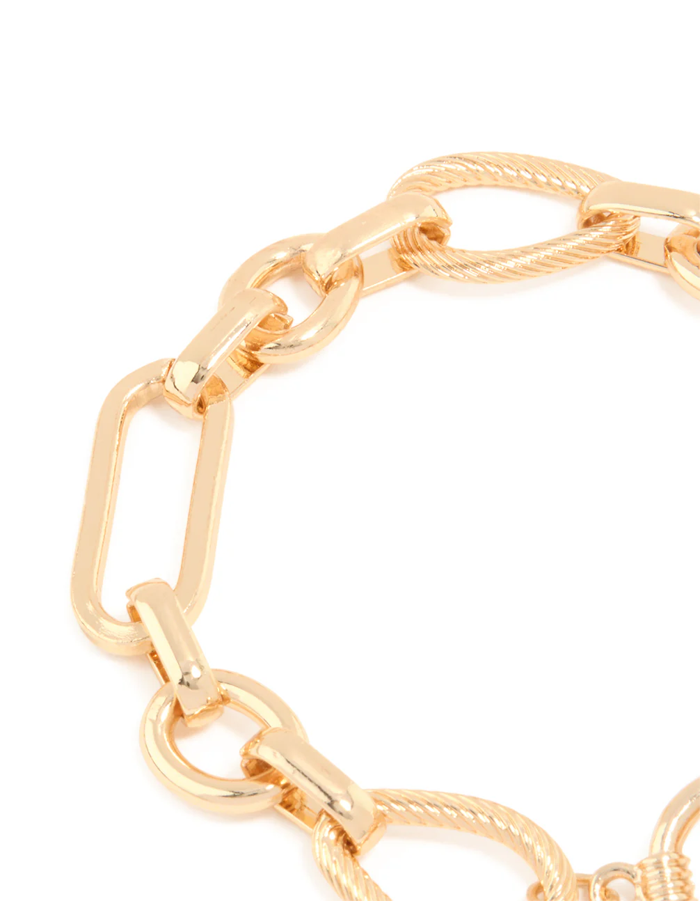 Gold Multi Link Heart T&O Chain Bracelet - Image 4