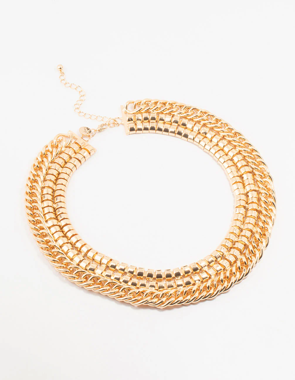 Gold Multiple Chains Chunky Necklace - Image 2