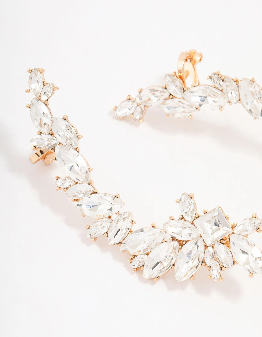 Gold Navette Crawler Earrings - Image 2