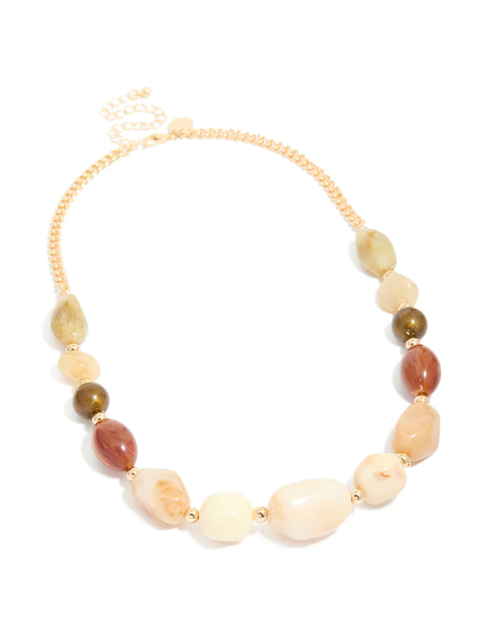 Gold Neutral Chunky Beaded Necklace - Image 4